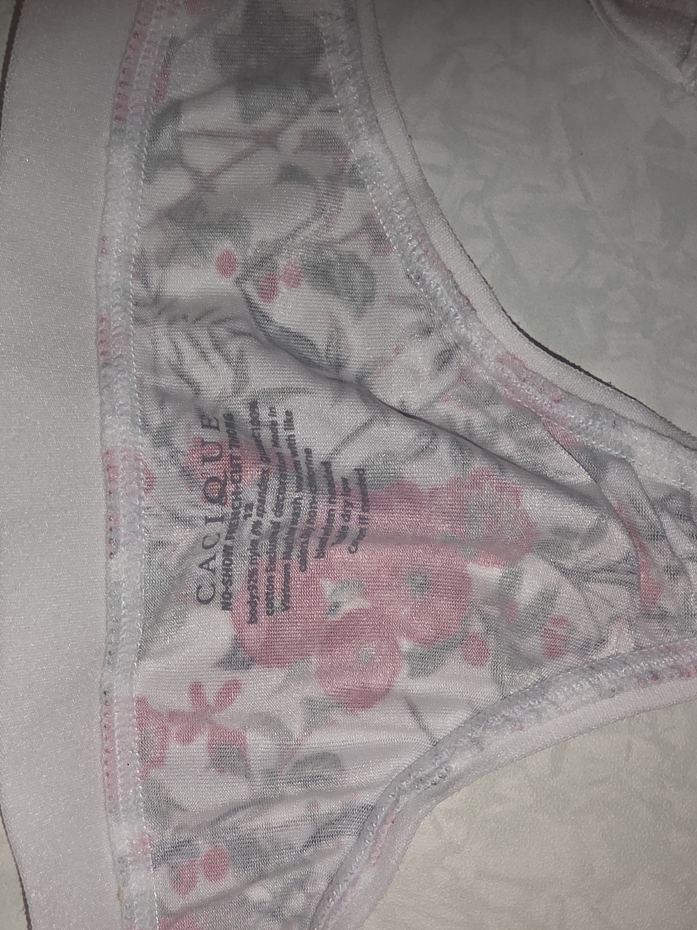Cacique Pink Floral Cotton Blend Bikini Panty